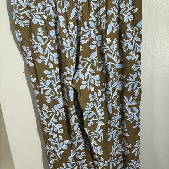 Aerie Homebody brown & blue floral tapered jogger pants (small) - Picture 6 of 8
